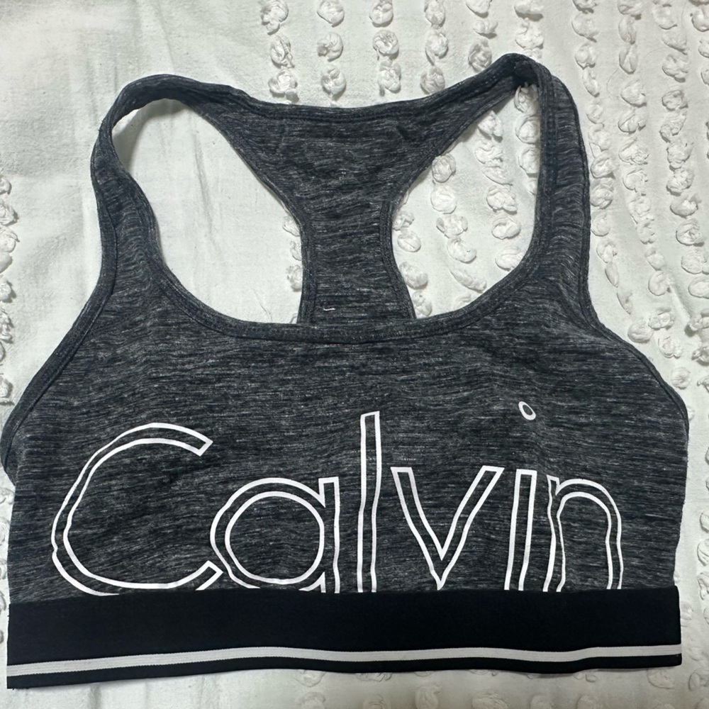 Calvin Klein Charcoal Sports Bra